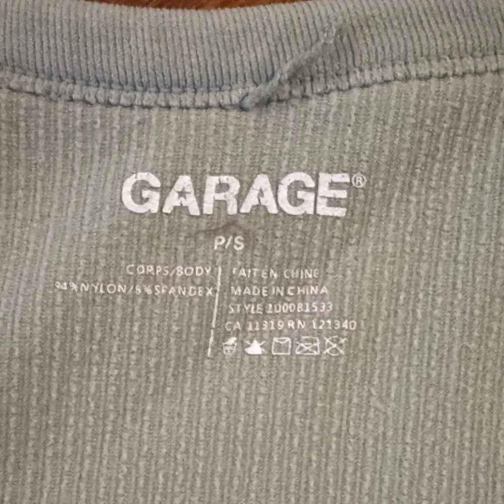 Garage Women's S Light Green/Sage Ribbed Crop Top - Picture 2 of 3